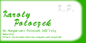 karoly poloczek business card